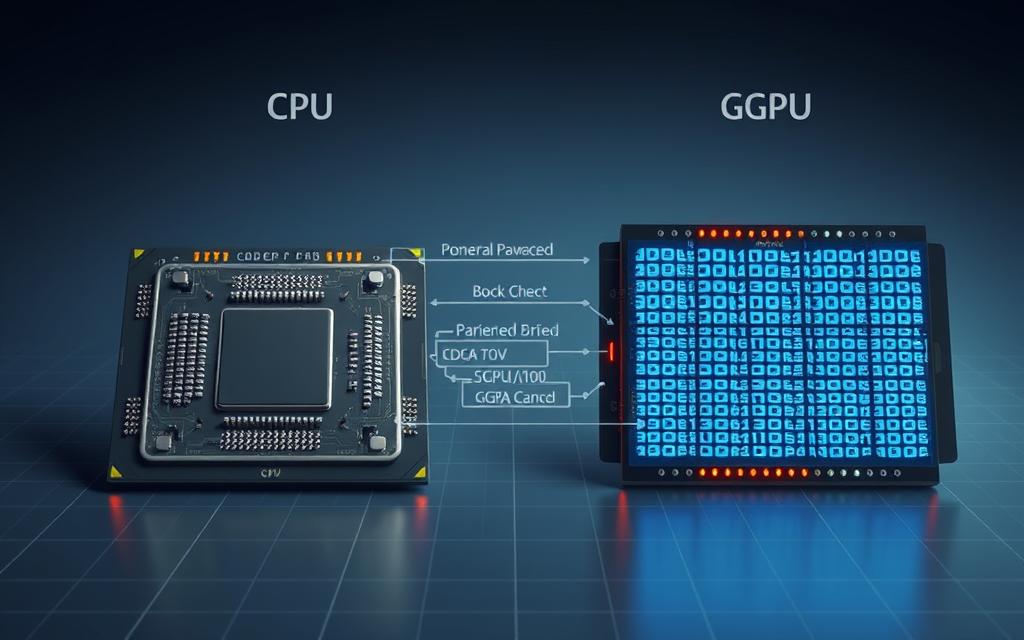 CPU vs GPU architecture differences in AI processing